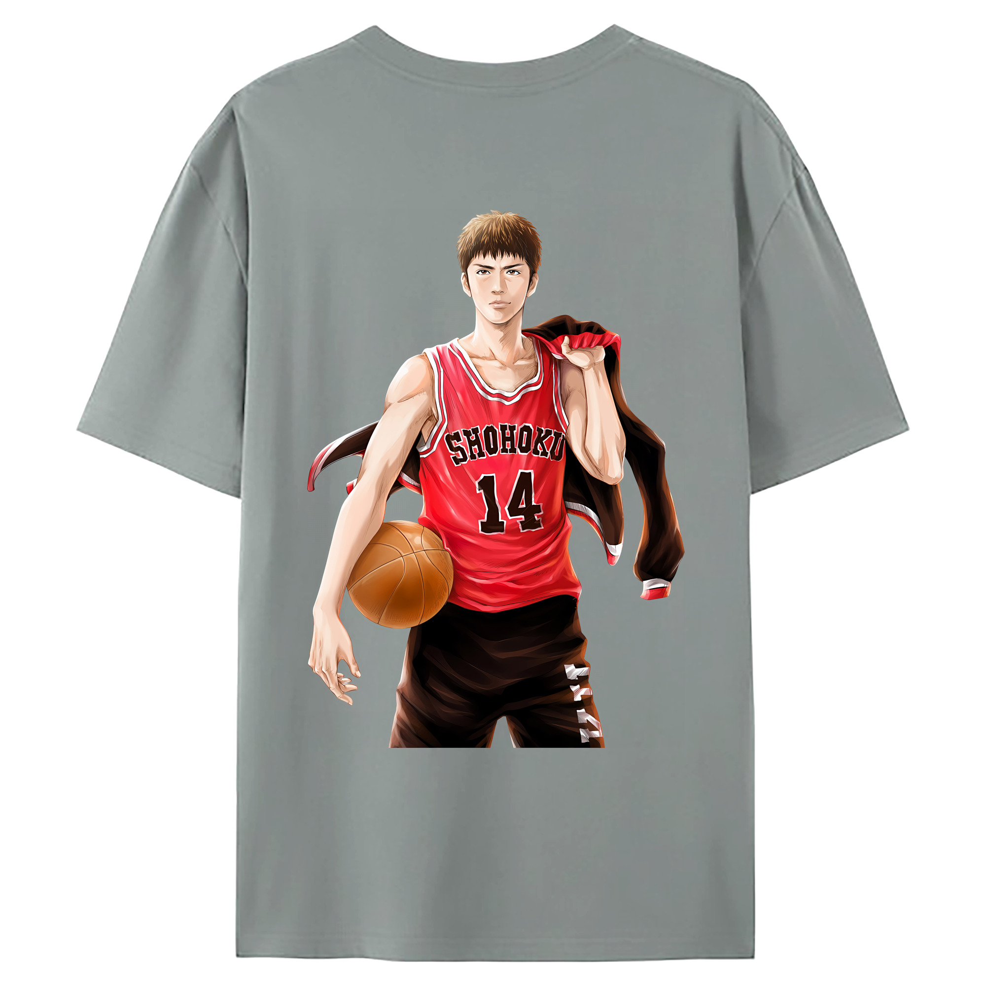 （画像用） SLAM DUNK／スラムダンク 綿100％ メンズ半袖Tシャツ（バックプリント） 通気性